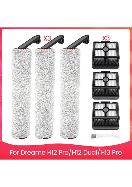 Dreame H12 Pro/ H12 Dual/ H13 Pro Islak Kuru Elektrikli Süpürge Için Hepa Filtreleri ve Fırça Silindirleri, Yedek Parçalar (Yurt Dışından)