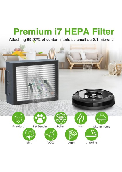 Irobot Roomba E5 I3 I7 J7 I4 I7+ I3+ I4+ I6 I6+ I8 I8+ J7+/plus E6 E7, E & I & J Serisi Elektrikli Süpürge Aksesuarları (Yurt Dışından) modelleri