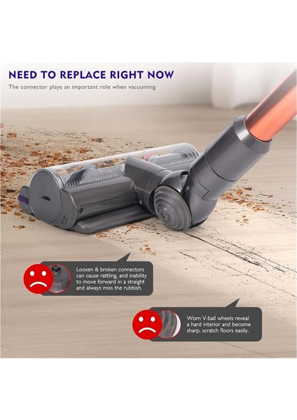 Dyson V7 V8 V10 V11 Elektrikli Süpürge Parçaları Için Doğrudan Tahrikli Emiş Başlığı Bağlantı Konnektörü Adaptörü, Bilyalı Tekerlekler ve Yan Kapak Kiti (Yurt Dışından) modelleri
