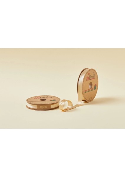 Biye Saten Katlı 067 Bej 2 cm 25 Metre Polyester