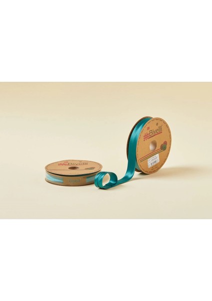 Biye Saten Katlı 088 Zümrüt Yeşili 2 cm 25 Metre Polyester