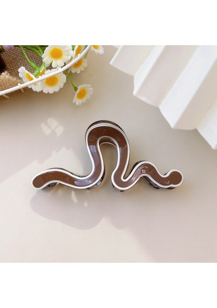 Siyah-Beyaz Çizgili Toka, Dalgalı Köpekbalığı Tipi Saç Tokası, Kuyruk Düğümü Saç Tokası (Yurt Dışından)