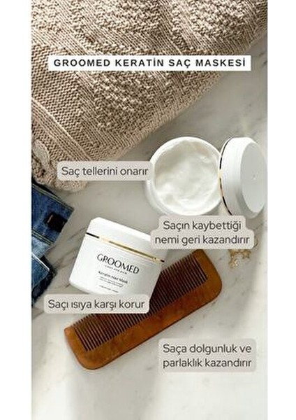 Keratin Saç Maskesi 150 ml Krem Formda Hindistan Cevizi Yağı ile Zenginleştirilmiş Saç Bakımı