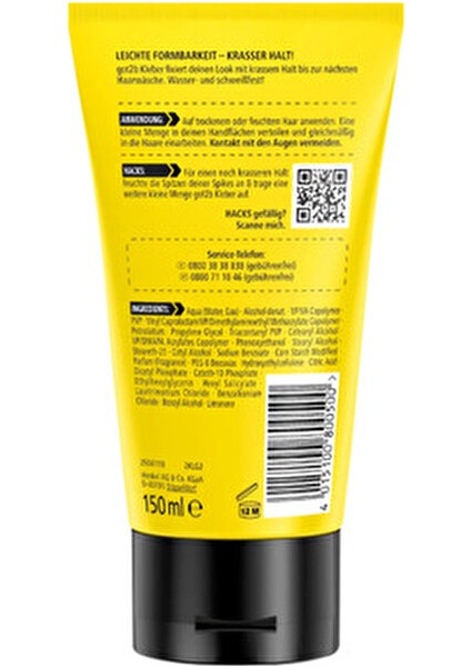 GOT2B Glued Şekillendirici Jöle 170 ml Vegan İçerik Tüm Saç Tipleri için Kolay Kullanım indirimleri