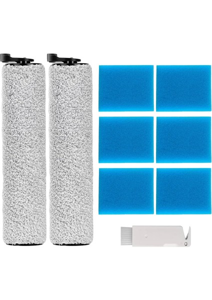 Tineco Ifloor 2 Elektrikli Süpürge ile Uyumlu Yedek Aksesuar Seti, 2 Rulo Fırça ve 6 Ön Filtre Köpüğü Dahil (Yurt Dışından)