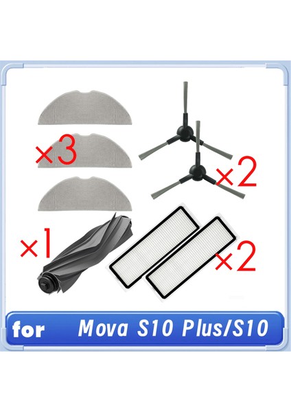 Mova S10 PLUS/S10 Robot Süpürge Silindiri Yan Fırça Hepa Filtre Paspas Pedi Temizleyici Parça Değişimi (Yurt Dışından)