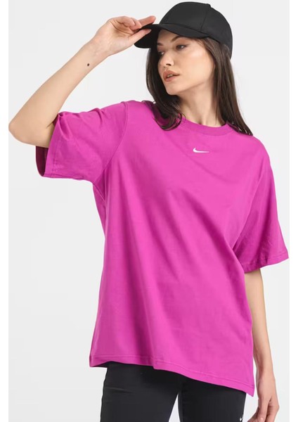 Sportswear Essential Loose Fit Short-Sleeve Bol Kesim Kadın Spor Tişört fırsatları