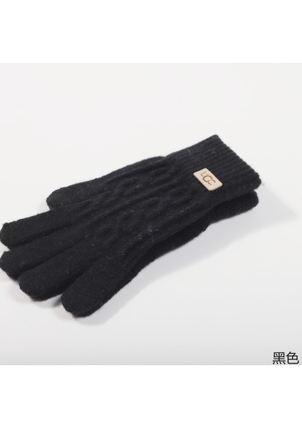 Kış Kalınlaşmış Erkek Bayan No Çiçek Kadife Dokunmatik Ekran Eldiven Kadın Sıcak ve Soğuk Geçirmez (Yurt Dışından)