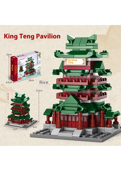 Yapı Taşları Mini Çin Mimarisi Ünlü Binalar Sokak Sahnesi Çocuk Eğitici Oyuncaklar (Yurt Dışından)