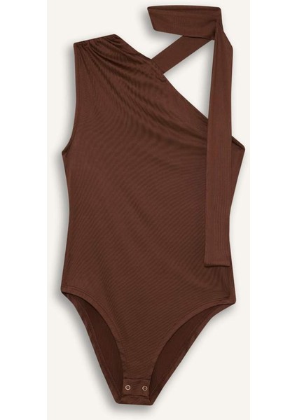 Tek Omuzlu Bağlama Detaylı Çıtçıtlı Body F9569AX25HS