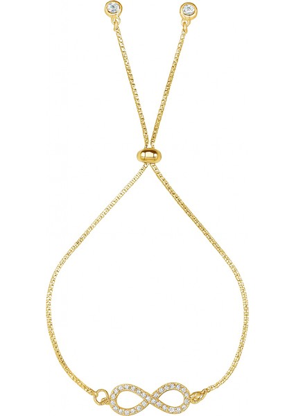 Altın Kaplama Zirkon Taşlı Sonsuzluk Figürlü Asansörlü Bileklik fiyatları