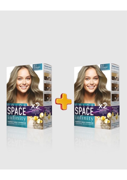 Infinity 2'li Set Saç Boyası 8.1 Küllü Açık Kumral