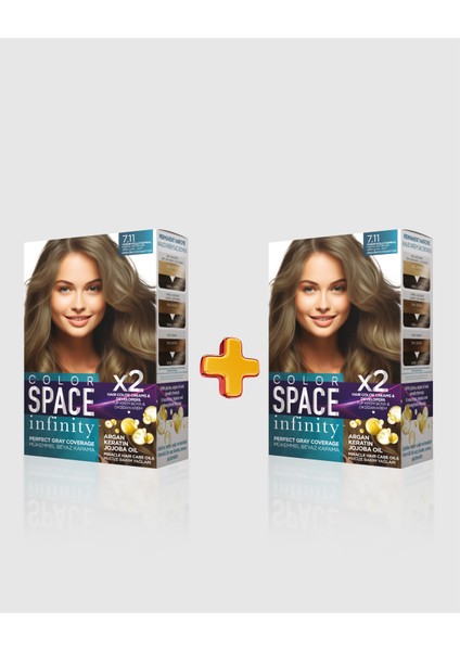 Infinity 2'li Set Saç Boyası 7.11 Yoğun Küllü Kumral