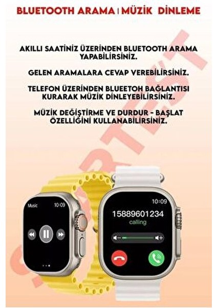 Watch 8 T800 Ultra Akıllı Saat Ios Android Destekli Kalp Ritmi Ölçme ve Uyku Takibi Özellikleri