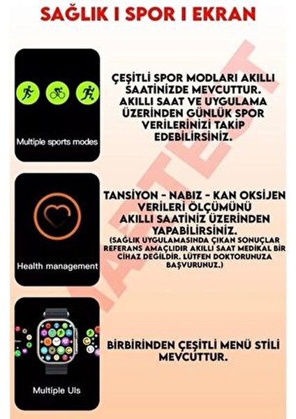 Watch 8 T800 Ultra Akıllı Saat Ios Android Destekli Kalp Ritmi Ölçme ve Uyku Takibi Özellikleri fiyatları