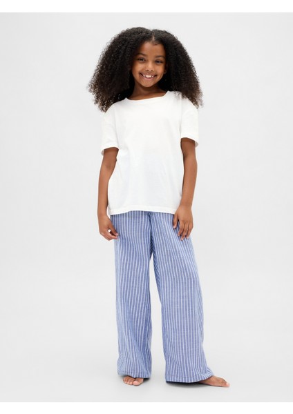 Erkek Çocuk Mavi Geri Dönüştürülmüş Flannel Pantolon fırsatları