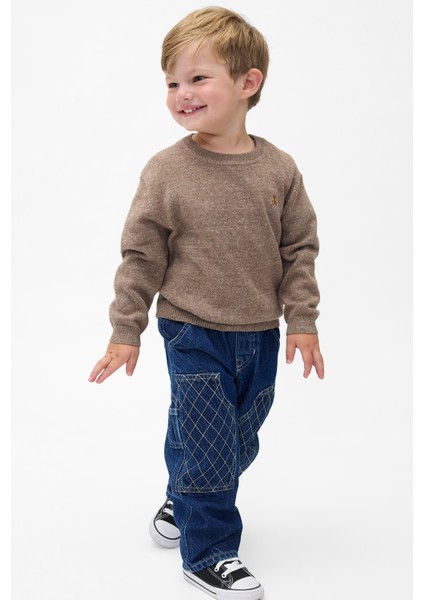 Erkek Bebek Mavi Pull-On Baggy Carpenter Jean Pantolon fiyatları