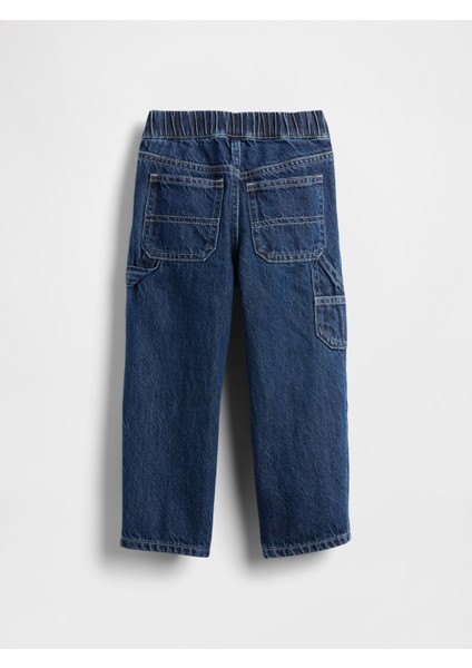 Erkek Bebek Mavi Pull-On Baggy Carpenter Jean Pantolon fırsatları