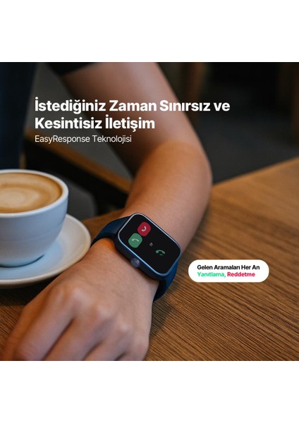 Tempus 47 mm Dikdörtgen Kasa Akıllı Saat Mavi 2S09W indirimleri