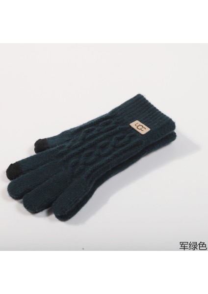 Kış Kalınlaşmış Erkek Bayan No Çiçek Kadife Dokunmatik Ekran Eldiven Kadın Sıcak ve Soğuk Geçirmez (Yurt Dışından)