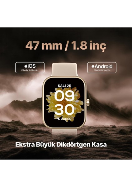 Tempus 47 mm Dikdörtgen Kasa Akıllı Saat Altın 2S09W modelleri