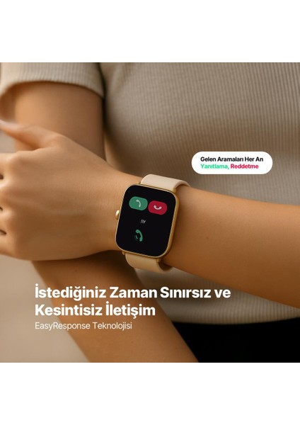 Tempus 47 mm Dikdörtgen Kasa Akıllı Saat Altın 2S09W indirimleri
