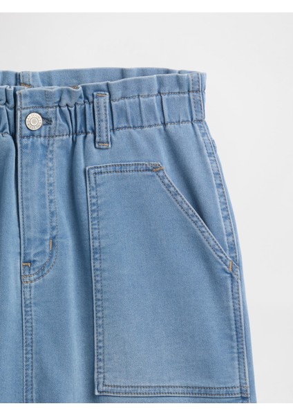 Kız Çocuk Mavi Paperbag Sweatpant Jean Utility Etek fiyatları