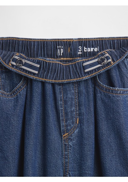 Erkek Bebek Mavi Pull-On Barrel Jean Pantolon fiyatları