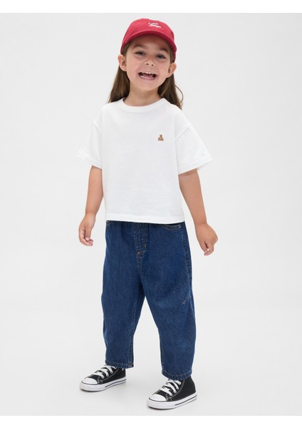 Erkek Bebek Mavi Pull-On Barrel Jean Pantolon indirimleri