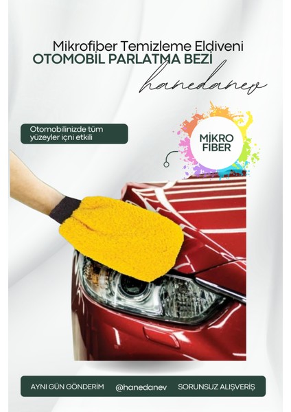 Oto Araç Yıkama Eldiveni Araba Oto Süper Kaliteli 100% Mikro Fiber Havlu Araç Yıkama Eldiveni Çok Amaçlı Temizlik Eldiveni