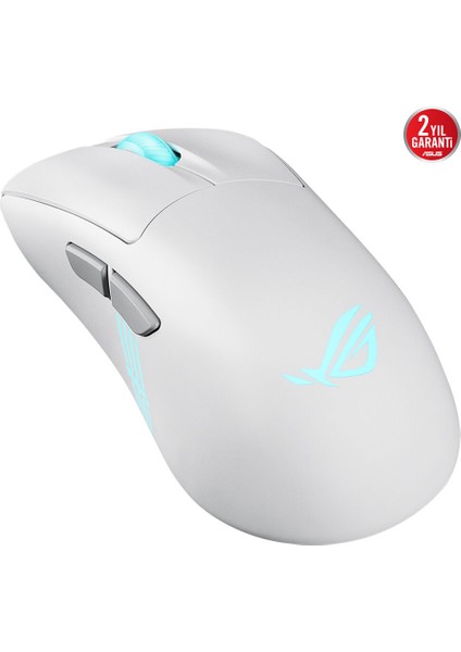 Rog Kerıs Iı Orıgın Kablosuz Oyun Mouse'u, 64G Hafif, Ergonomik, Değiştirilebilir Swıtch Yuvası, 42K Optik Sensör, Rog Mikro Swıtch Iı, Rog Omnı Alıcı, 5 Programlanabilir Tuş Beyaz