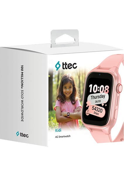 Kidi GPS 4G Sim Kartlı Akıllı Çocuk Saati Pembe 2KSW02