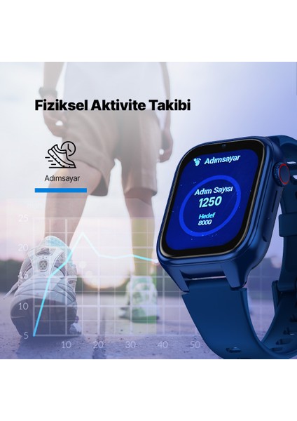 Kidi GPS 4G Sim Kartlı Akıllı Çocuk Saati Lacivert 2KSW02