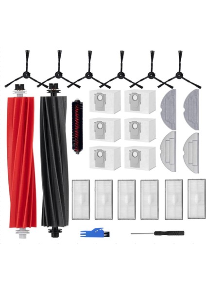 Roborock S8 Pro Ultra Vakum Süpürücü Için Aksesuar Seti, 1 Çift Fırça Sistemi Modeli Ana Fırçalar (Yurt Dışından)