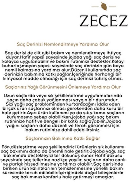 Organik Jojoba Yağı 30 ml Doğal İçeriklerle Zenginleştirilmiş Saç Bakımı Ürünü