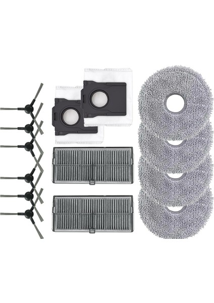 Dreame Mova E30 Için Ultra Supping Robot Vakum Temizleyici Aksesuarları Kit 6 Yan Fırça 2 Filtre 4 Mop Pad 2 Toz Çanta (Yurt Dışından) modelleri