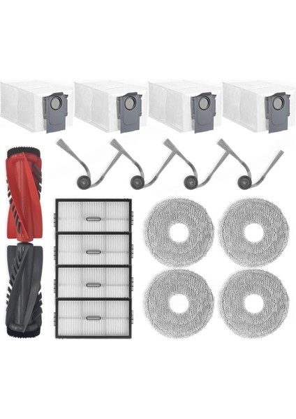 Roborock Qrevo Için Curvx/qrevo Edget/saros 10R/S9 Maxv Ince Parçalar Ana Yan Fırça Hepa Filtre Mop Bez Toz Çantası (Yurt Dışından)