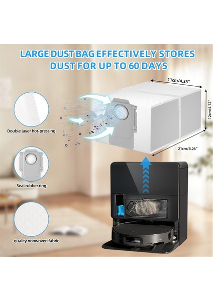 Roborock Qrevo Için Curvx/qrevo Edget/saros 10R/S9 Maxv Ince Parçalar Ana Yan Fırça Hepa Filtre Mop Bez Toz Çantası (Yurt Dışından) modelleri