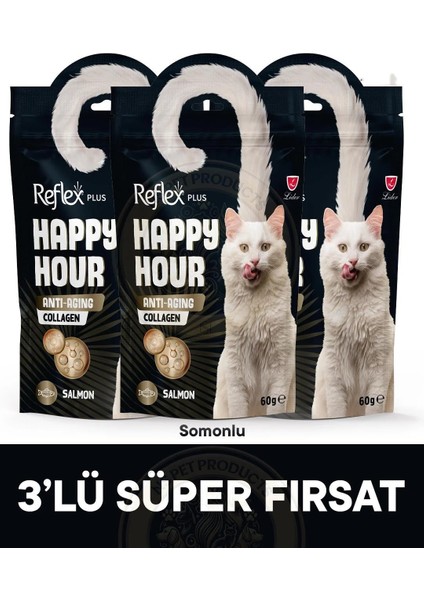 Happy Hour Anti-Aging Collagen Kedi Ödül Maması 3lü Fırsat 3X60GR