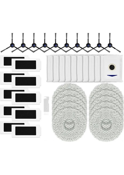 Ecovacs Debot T30 Pro Omni / DDX14 Yan Fırça Hepa Filtre Mop Kumaşları Raç Toz Çantası Robot Vakum Parçaları (Yurt Dışından)