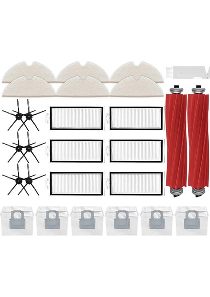 Roborock Q7 Için, Q7 Max Plus Robot Vakum Ana Yan Fırça Hepa Filtre Mop Toz Torbası Yedek Parçalar Aksesuarları (Yurt Dışından)