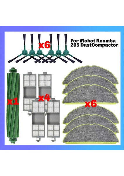 Irobot Roomba 205 Toz Kompaktörü Vac / Combo Aksesuarları Ana Yan Fırça Hepa Filtre Mop Bezi Yedek Parçalar (Yurt Dışından) fiyatları