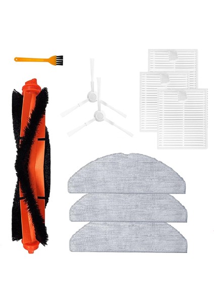 Xiaomi Robot Vakum S20/D106 Için Yedek Kit Aksesuarları Ana Fırça Yan Fırçalar Hepa Filtre Mop Bez Seti (Yurt Dışından)