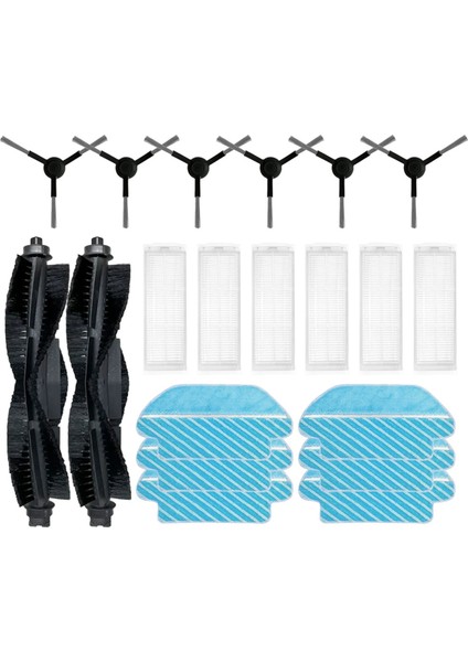 Proscenic M6 Pro Robot Için Vakum Temizleyici Yedek Parçalar Aksesuarlar Ana Yan Fırça Hepa Filtre Mop Bez, B (Yurt Dışından)