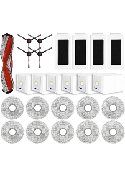 Yeedi M12 Pro+ / M12 Ultra Plus Robot Vakum Süpürücü Ana Yan Fırça Hepa Filtre Mop Kumaş Parçaları Aksesuarları (Yurt Dışından)