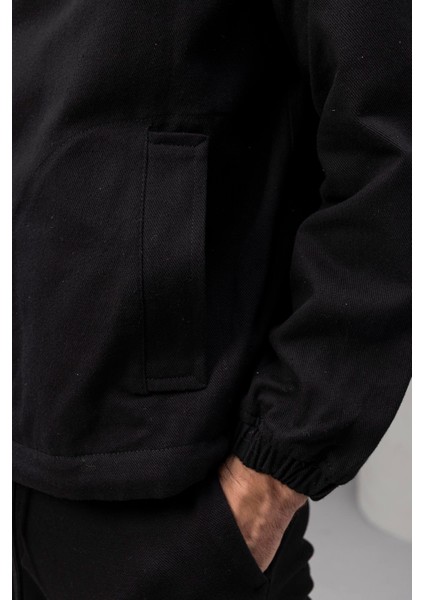 Lauri Workwear Tarzı Tok Kumaş Kadife Yakalı Rahat Kalıp Erkek Ceket - Siyah indirimleri