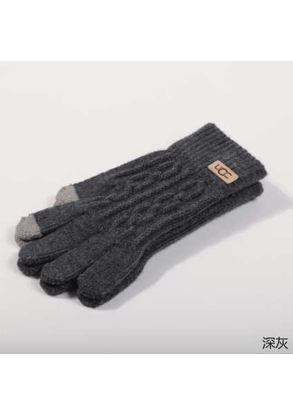 Kış Kalınlaşmış Erkek Bayan No Çiçek Kadife Dokunmatik Ekran Eldiven Kadın Sıcak ve Soğuk Geçirmez (Yurt Dışından)