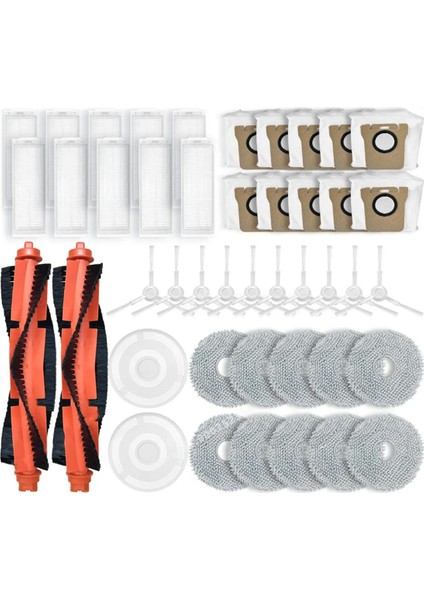 Xiaomi Mijia M30 Pro Yedek Yedek Parçalar Mop Bez Toz Çanta Hepa Filtre Ana Yan Fırça Aksesuarları (Yurt Dışından)