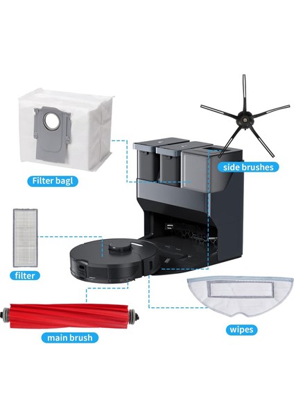 Roborock S7 S70 S7MAX T7S T7S Plus Robot Vakum Temizleyici Aksesuarları Ana Yan Fırça Hepa Filtre Paspaslı Pad Yedek Parçalar (Yurt Dışından) fiyatları