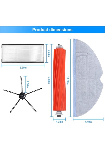 Roborock Için Yedek Aksesuar Seti S70 S7MAX T7S Plus Robot Vakum Süpürge Ana Yan Fırça Filtre Mop Kumaş (Yurt Dışından) fiyatları